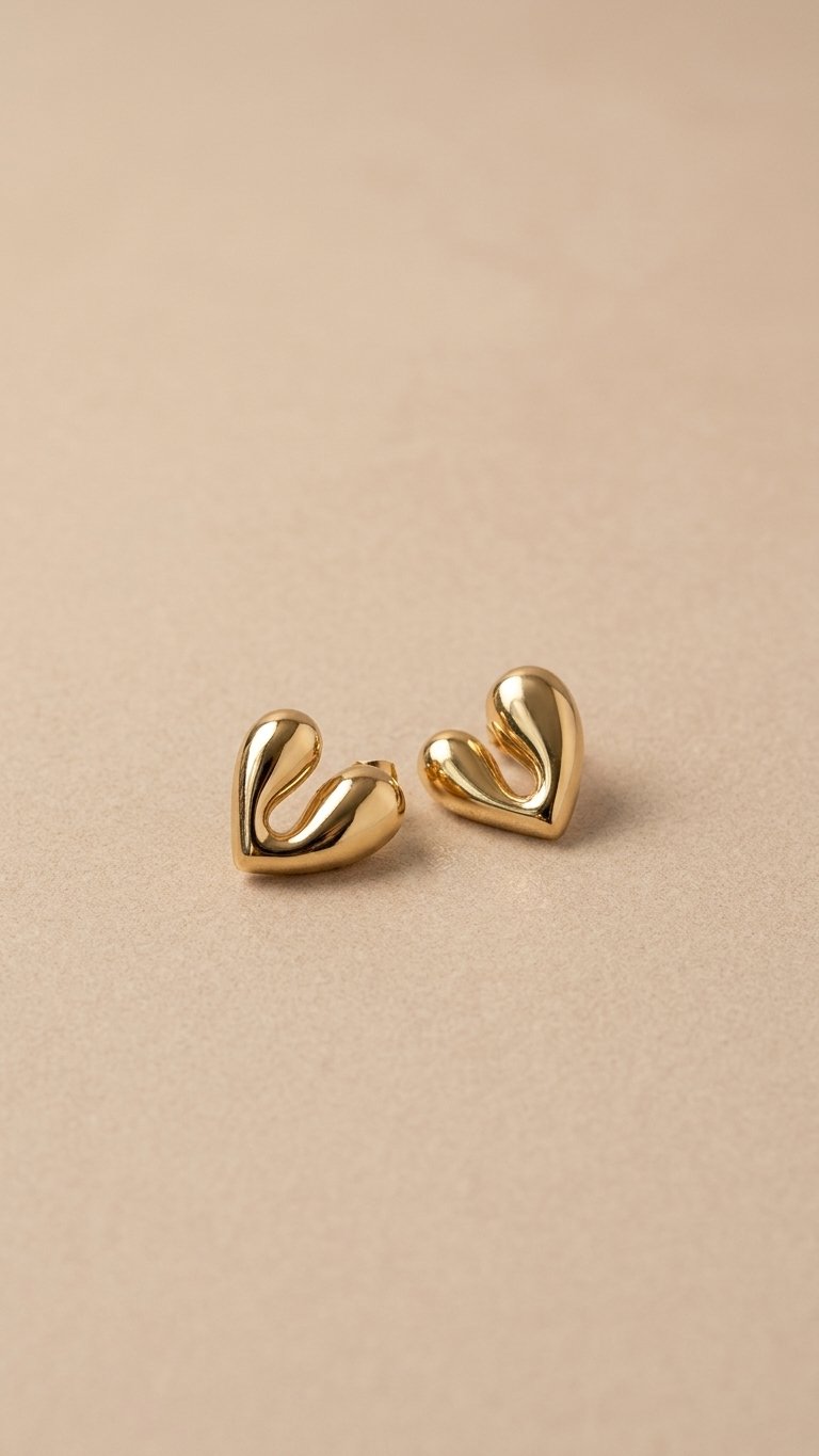 Gold Heart Earrings