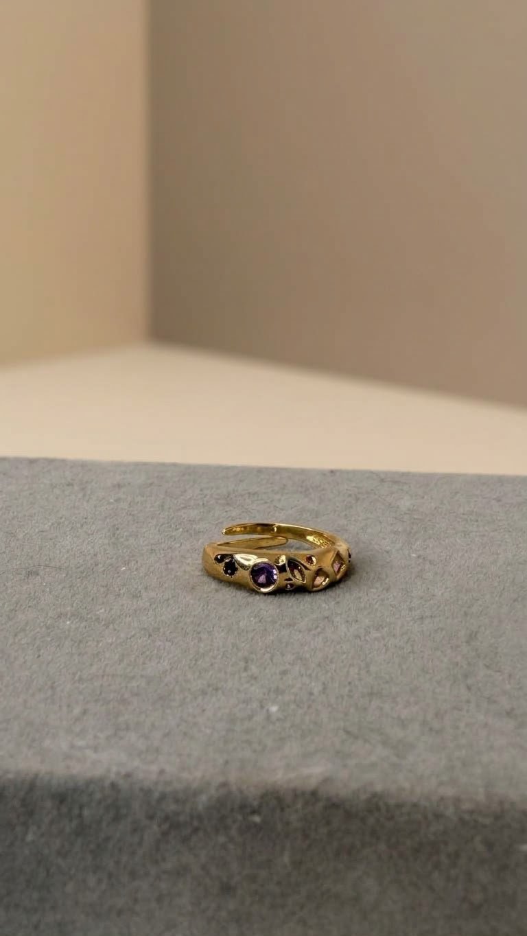 Celestial Gemstone Open Ring